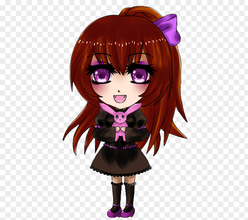 Purple Brown Hair Black Cartoon PNG