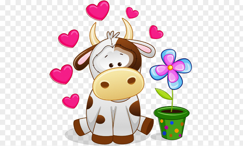 Cartoon Plant Sticker Heart Flower PNG