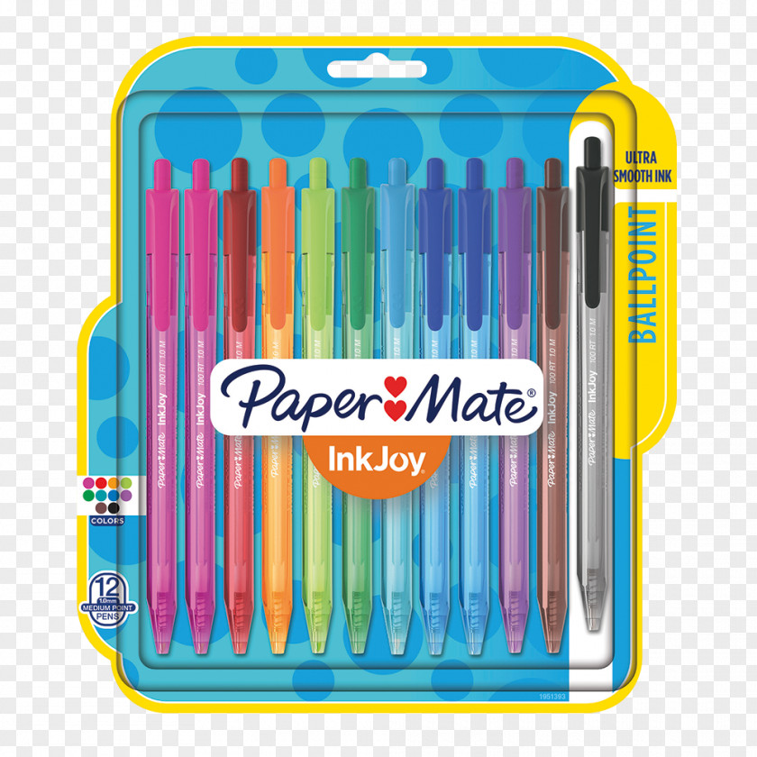 Paper Mate Pens InkJoy 100 RT Retractable Ballpoint Pen, 1mm, Assorted, 20/Pack Gel PNG