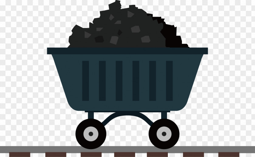 Vector Hand-drawn Coal Cart Mining Icon PNG