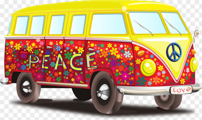 Volkswagen Peace Love Hippie Clip Art PNG