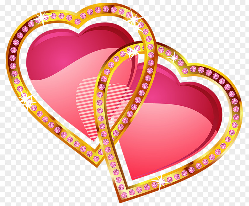 Hearts With Gold And Diamonds Clipart Heart Clip Art PNG
