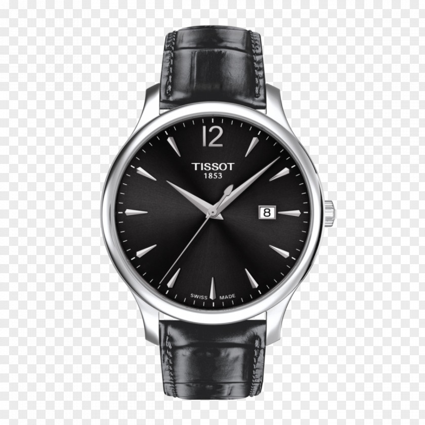 Watch Tissot Quartz Clock Leather PNG