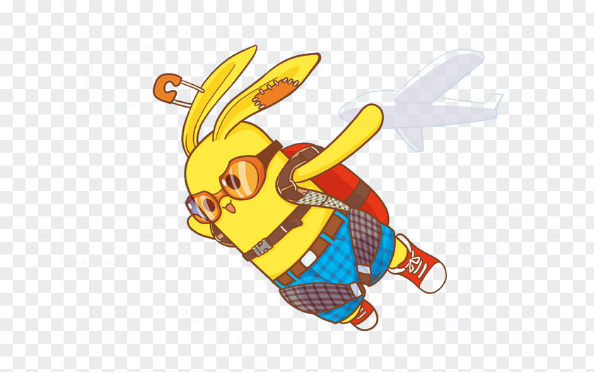 Cute Bunny Yellow Illustration PNG