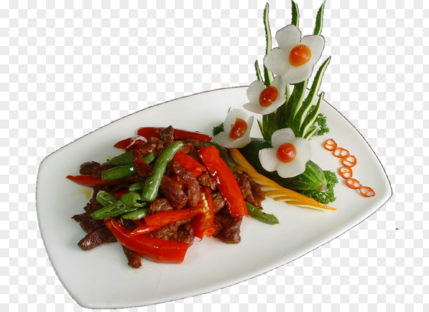 Gourmet Food Pepper Steak Chinese Cuisine Stir Frying Chili PNG