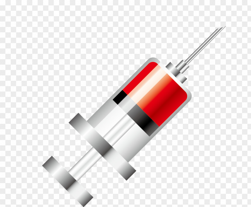 Vector Red Liquid Syringe Adobe Illustrator PNG