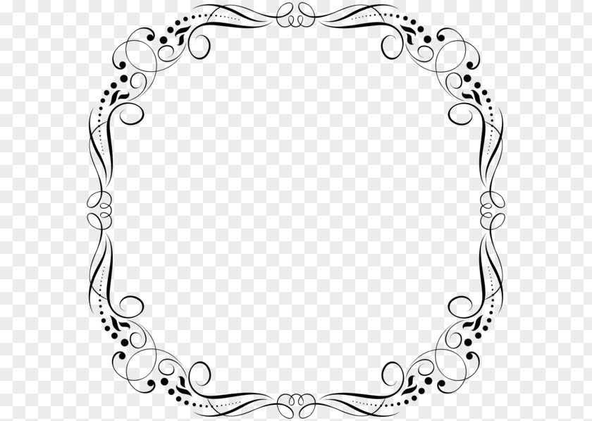 M Pattern Picture Frames Flower Clip Art Black & White PNG