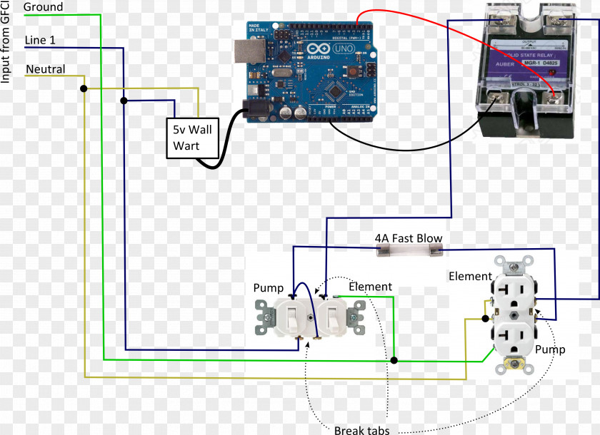 Trip & Electrical Network Wiring Diagram Microcontroller Arduino PNG
