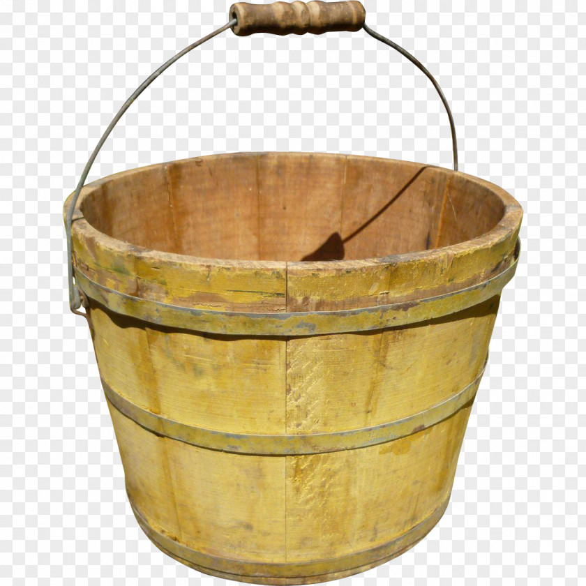 Bucket Paint Wood Handle Antique PNG