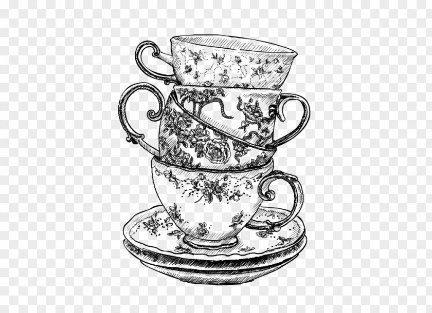 Cup Coffee Teacup Saucer Drawing PNG
