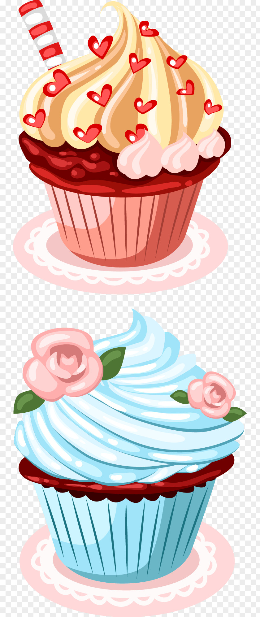 Cupcake Design Vector Image Birthday Cake Greeting Card Wish PNG