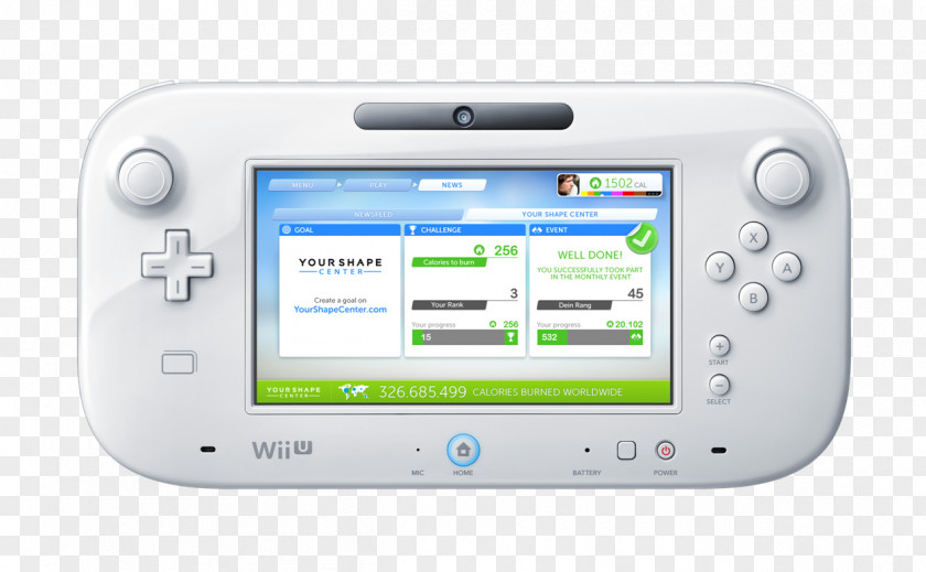 Nintendo Wii U GamePad Your Shape Fitness Evolved 2013 PNG