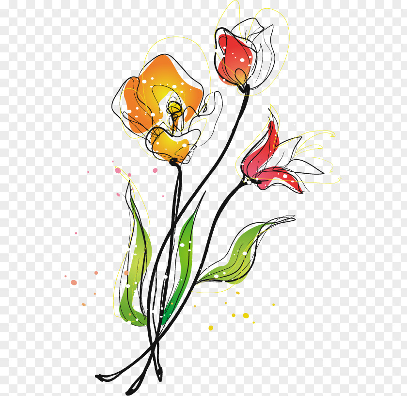 Sketch Of Lily Vector Material Floral Design Drawing Illustration PNG