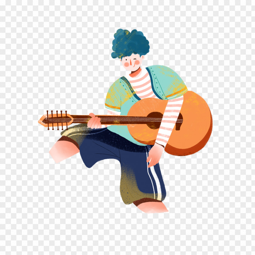 Wischmop Acoustic Guitar Microphone Clip Art Illustration PNG