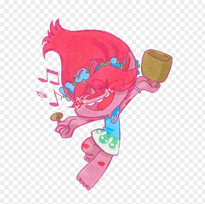 Poppy Troll Princess Illustration Image Clip Art Sticker PNG
