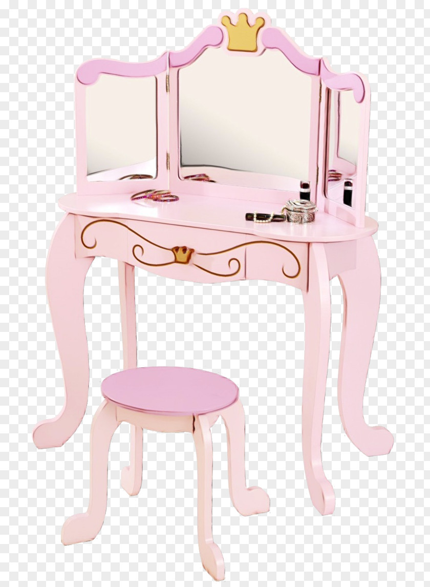 Desk Dresser Furniture Pink Table PNG