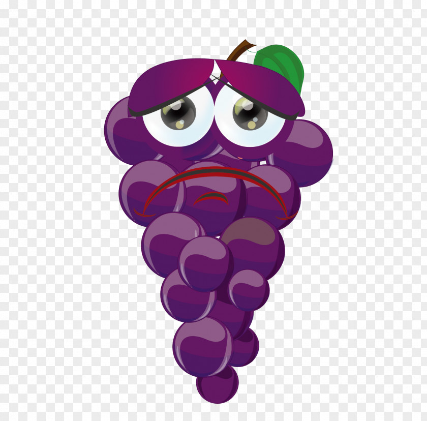 Purple Lovely Grapes Logo Grape Cartoon Drawing Royalty-free PNG