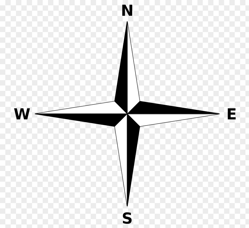 Simple Compass Rose North Cardinal Direction Map PNG