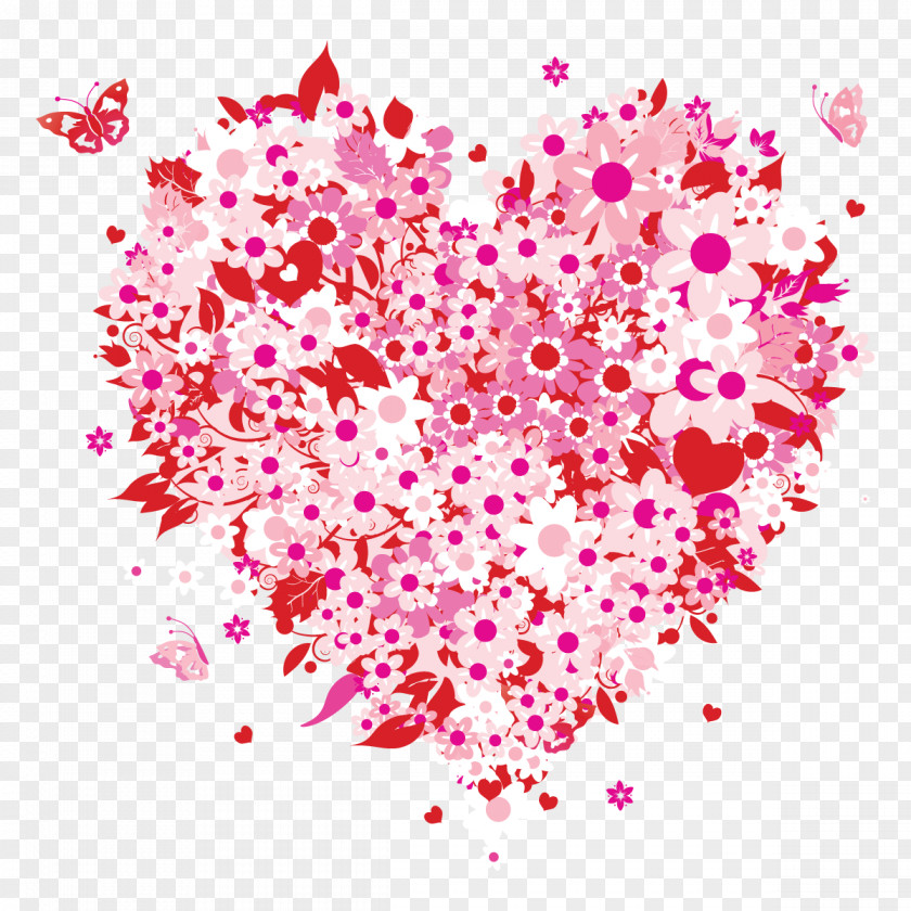 Flower Heart Cliparts Mothers Day Love Clip Art PNG