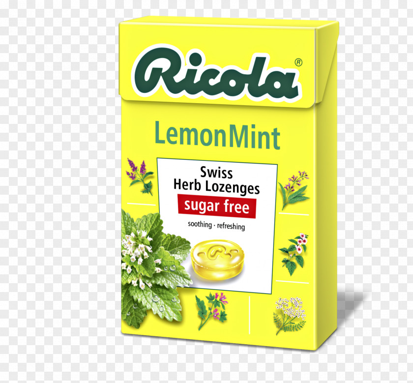 Lemon With Mint Ricola Herbaceous Plant Sugar Throat Lozenge PNG