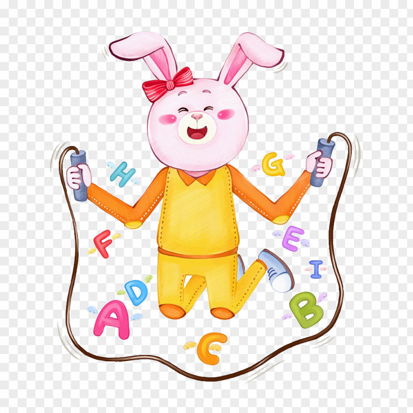 Rabbit Rope Skipping Easter Bunny Jump Ropes Jumping Illustration PNG