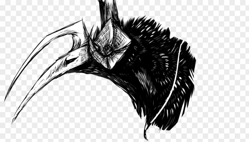 Black And White Coyote Line Art Beak Legendary Creature Sketch PNG