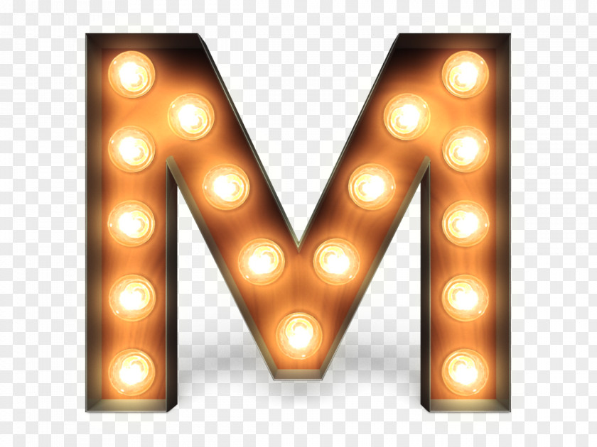 Letter M Incandescent Light Bulb Marquee Light-emitting Diode PNG