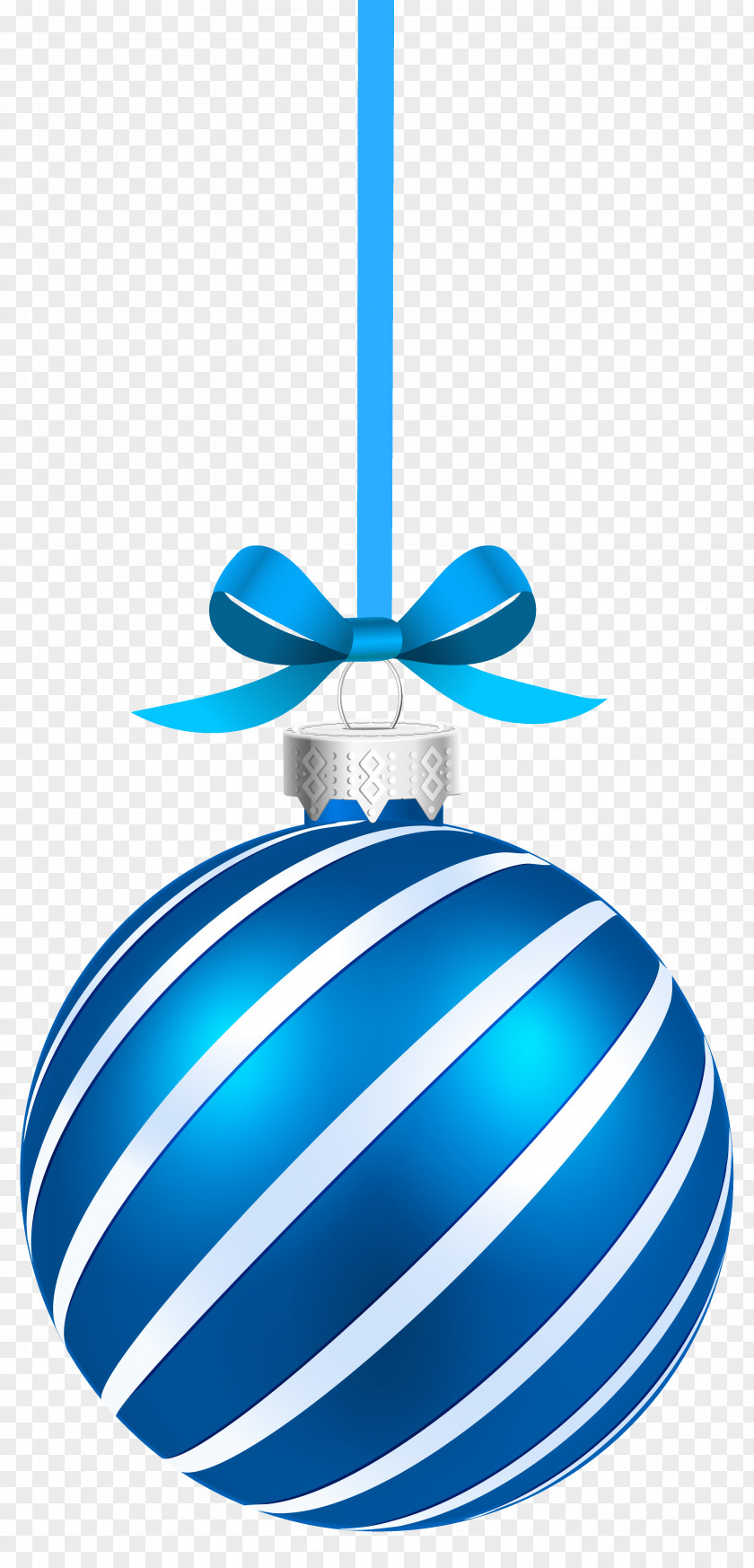 Blue Sriped Christmas Hanging Ball Clipart Image Ornament Decoration Santa Claus Clip Art PNG