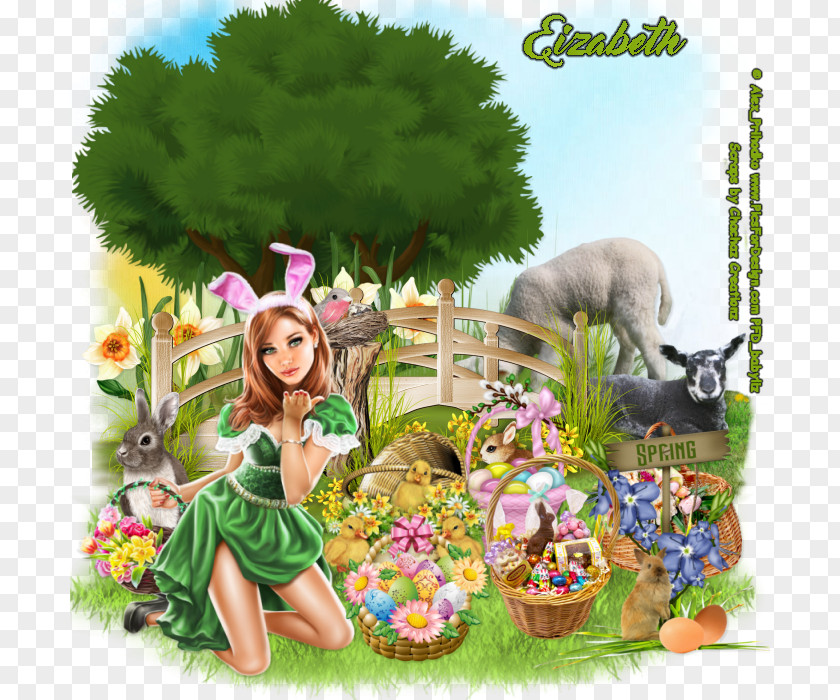 Design Floral Easter Bunny Fauna PNG