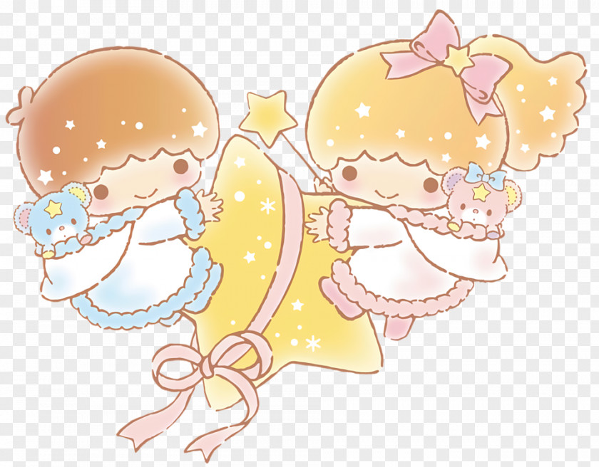 Sticker Text Little Twin Stars PNG