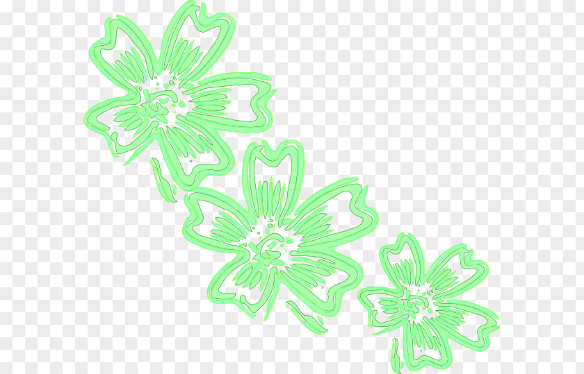 Green Floral Flower Clip Art PNG