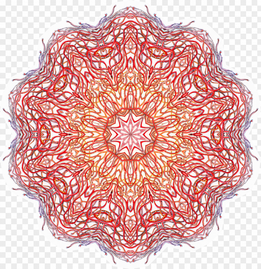 Red Wine Mandala Jellyfish Discomedusae Clip Art PNG