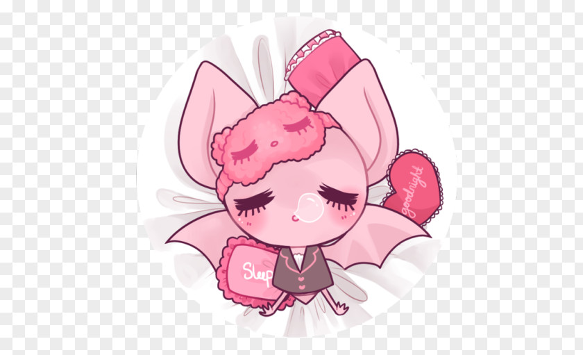 Sleepy Bat Pastel Sleep Pink Drawing PNG