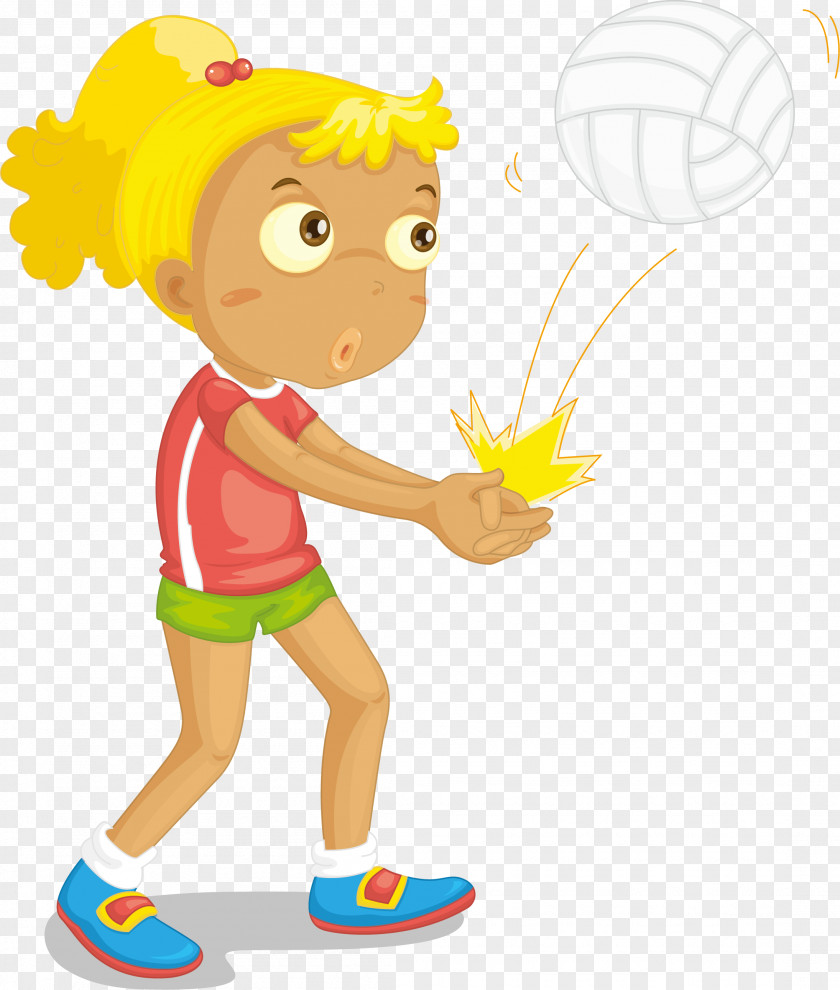 Volleyball Player Sport Cartoon Child Clip Art PNG