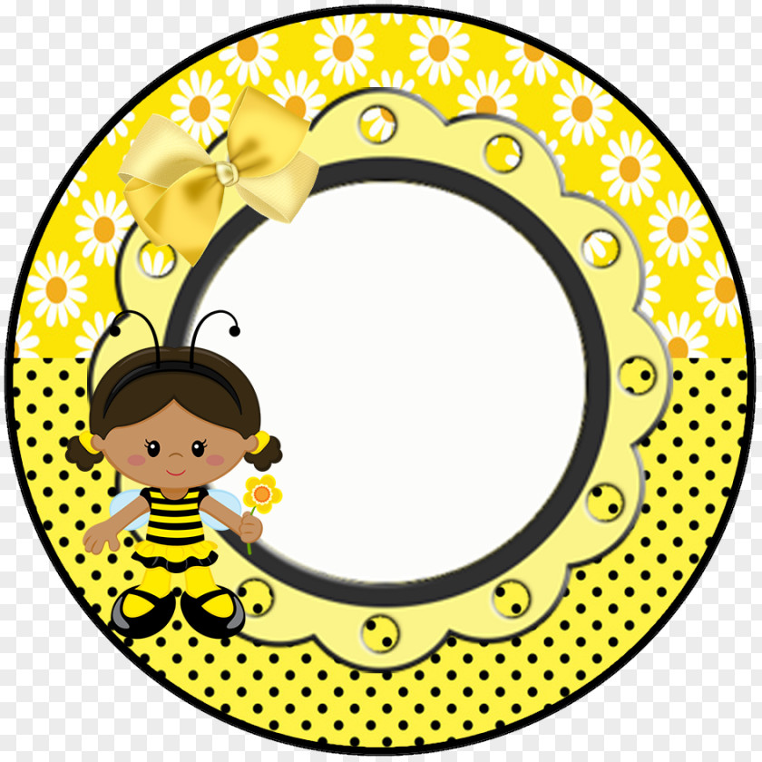 Bee Paper Label Party Clip Art PNG