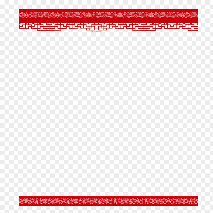 Red Chinese Style Three-dimensional Edge Of The Border Textile Canon Area Pattern PNG
