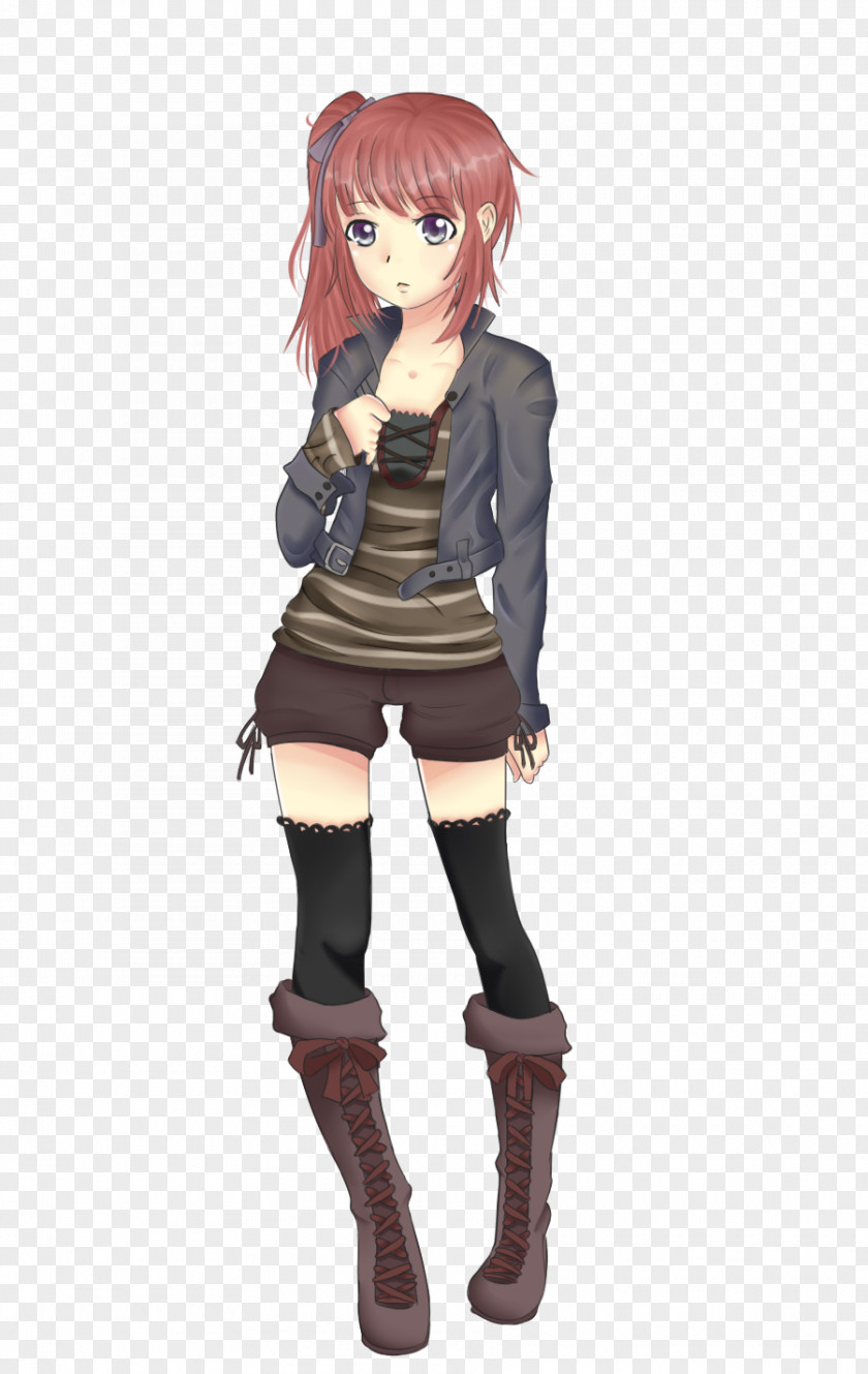 Anime Brown Hair Red Female PNG hair Female, anime girl clipart PNG