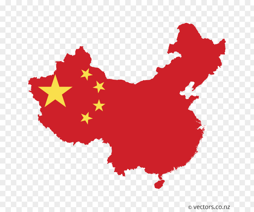 Chinese Flag Of China Vector Map PNG