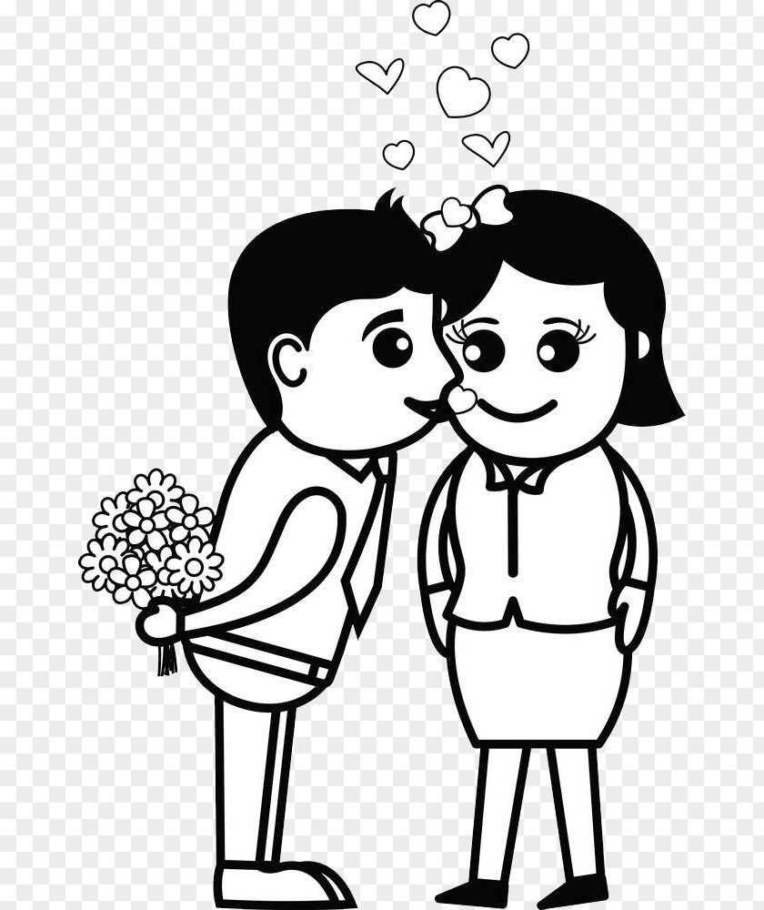 Kissing Men And Women Cartoon Kiss Drawing Intimate Relationship PNG