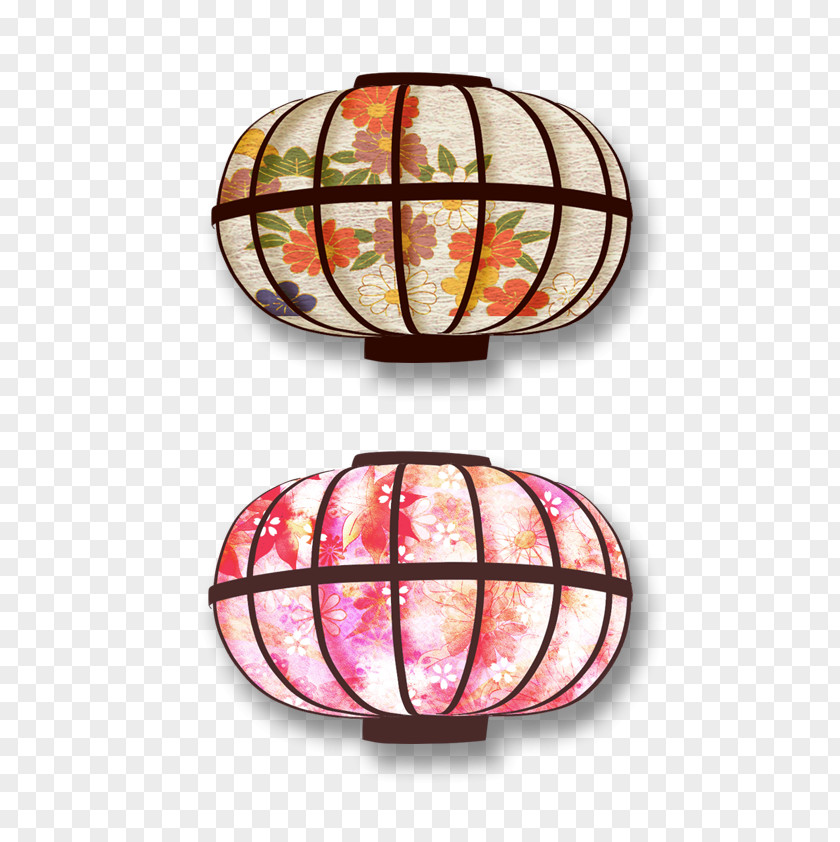 New Year Floral Festive Lantern Decorative Patterns Computer File PNG