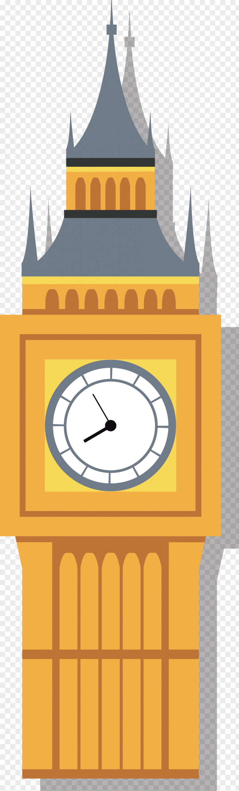 Flat Big Ben London Eye Icon PNG