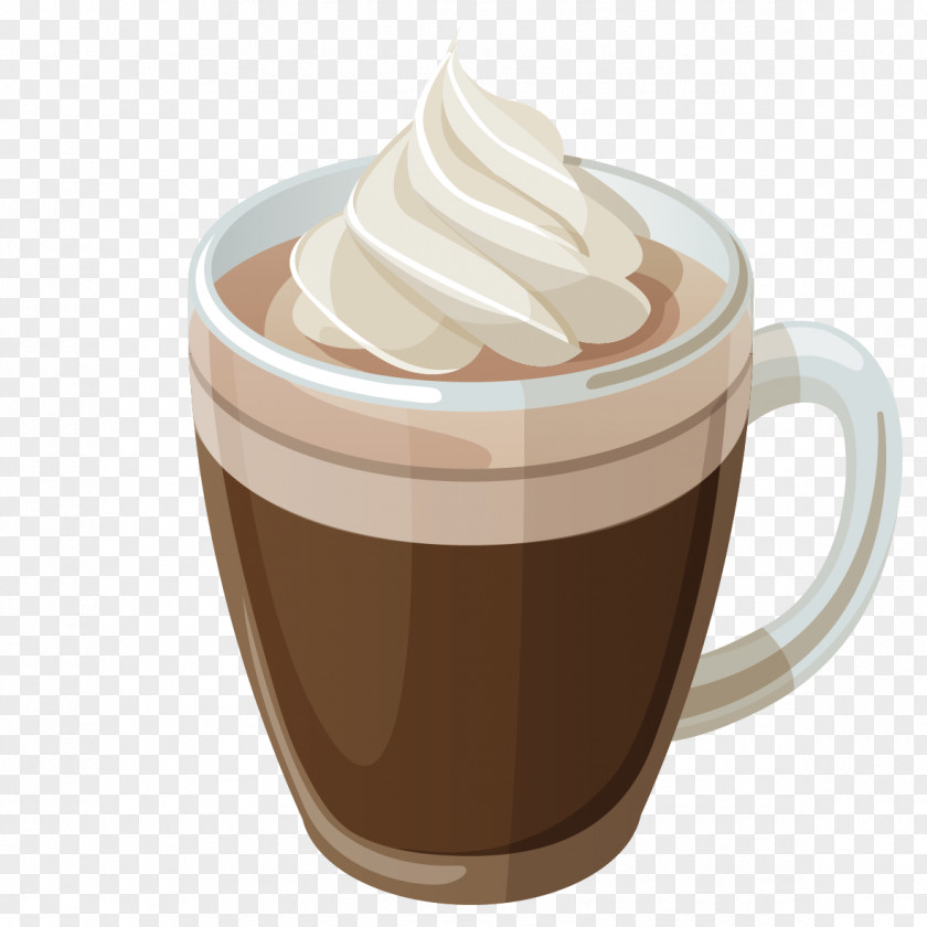 Vector Cartoon Wine White Coffee Cappuccino Latte Iced PNG