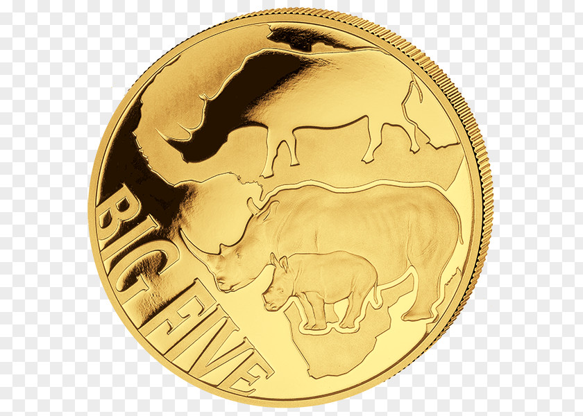 Coin Gold Rhinoceros Medal PNG