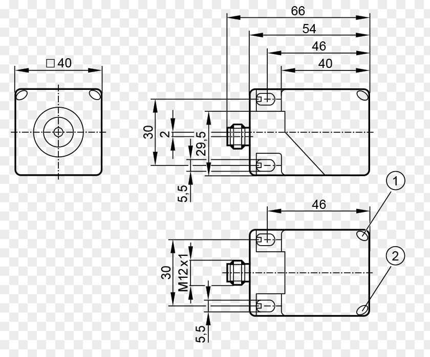 Installation Drawing Inductive Sensor Proximity Turck IP Code PNG