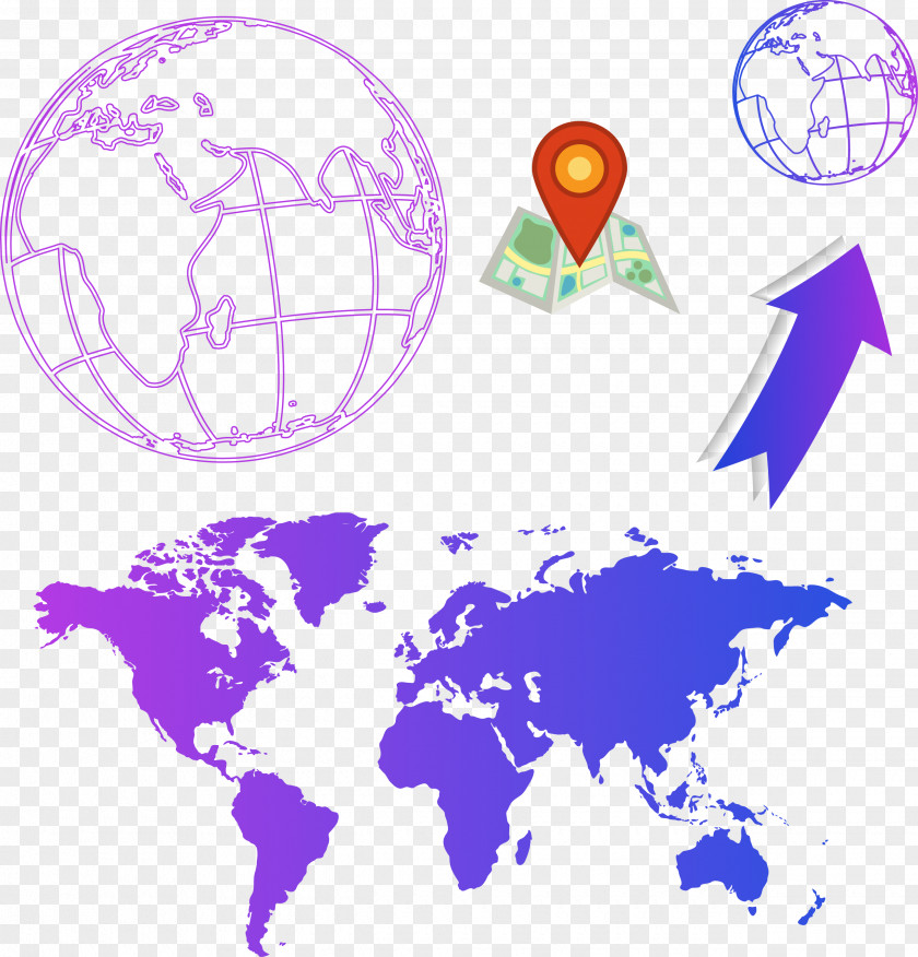 Landmarks Creative World Map Earth Globe PNG