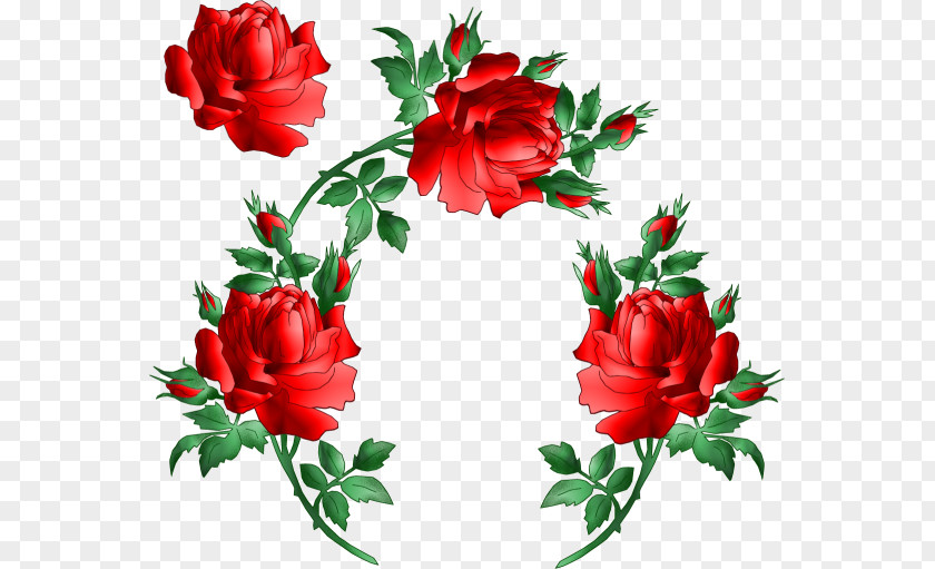 Red Rose Border Animation Heart Clip Art PNG