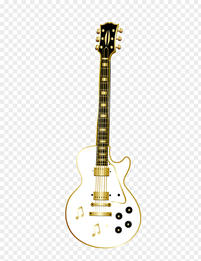 Guitar Vector Golden Gibson Les Paul Custom Musical Instrument PNG