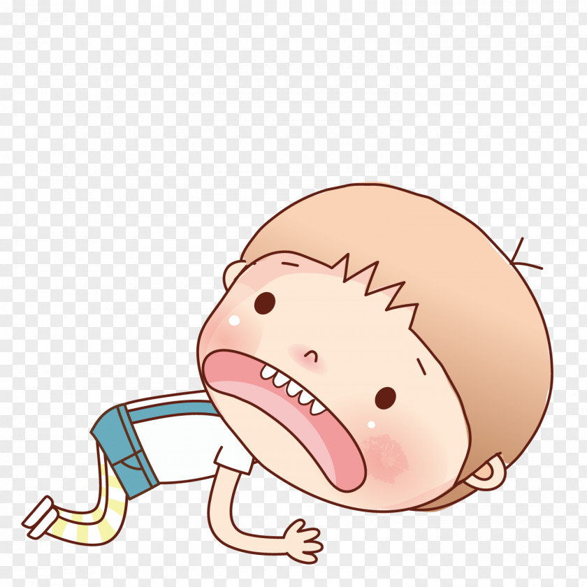 Lying On The Floor Mouth Frightened Child Royalty-free Drawing Stock Illustration PNG
