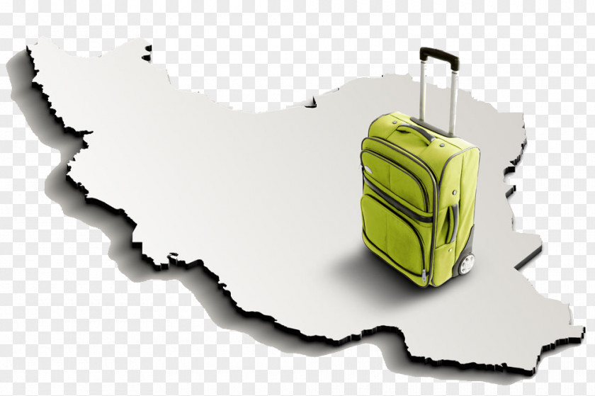 Suitcase On The Map Iran Travel Download PNG