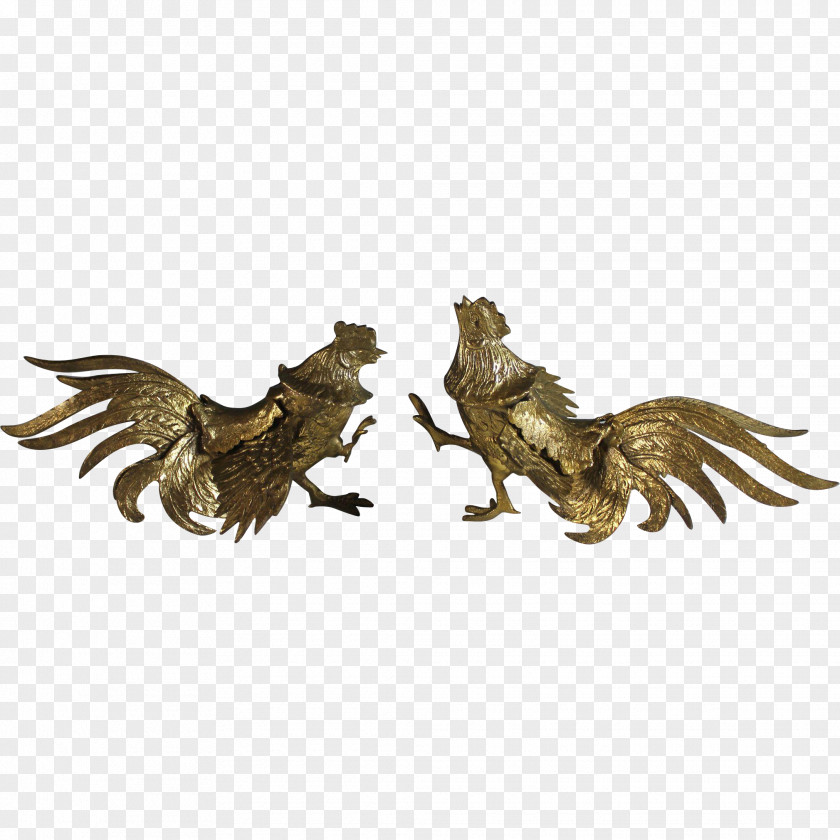 Cock Rooster Chicken Cockfight Brass Bronze PNG